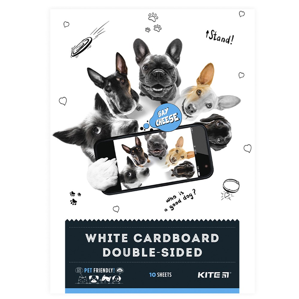 Комплект білого картону Kite Dogs А4 2 шт K22 - 254_2pcs