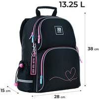 Рюкзак шкільний Kite Education Heart 13,25 л чорний K24-702M-1 (LED)