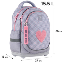 Шкільний набір Kite Fluffy Heart Рюкзак + Пенал + Сумка для взуття SET_K24-724S-1