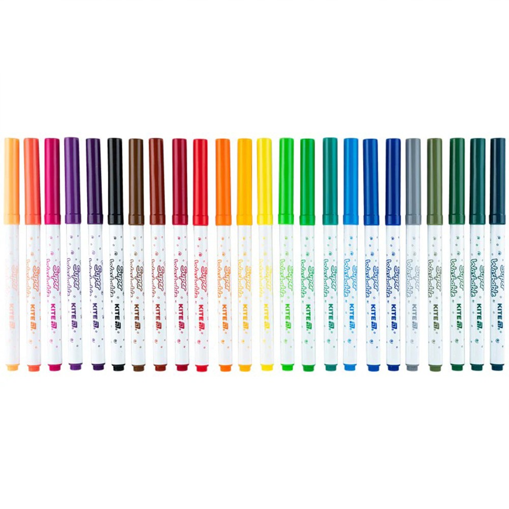 Фломастери Kite Creative Superwashable 24 кольорів K-1153