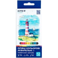 Фото Олівці кольорові аквареллю Kite Classic 12 шт. K-1049