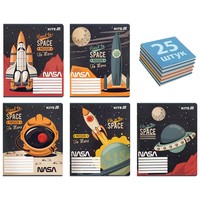 Фото Комплект зошитів шкільних Kite NASA 12 листів в клітину 25 шт NS25-232_25