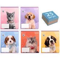 Фото Комплект зошитів шкільних Kite Rachael Hale 12 листів в клітину 25 шт R25-232_25