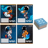 Фото Комплект зошитів шкільних Kite NASA 12 листів в косу лінію 25 шт NS25-235_25