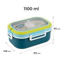 Фото Ланчбокс із роздільником Kite 1100 мл синій K25-1182-2