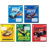 Фото Комплект зошитів шкільних Kite Hot Wheels 12 листів в клітину 25 шт HW25-232-1_25